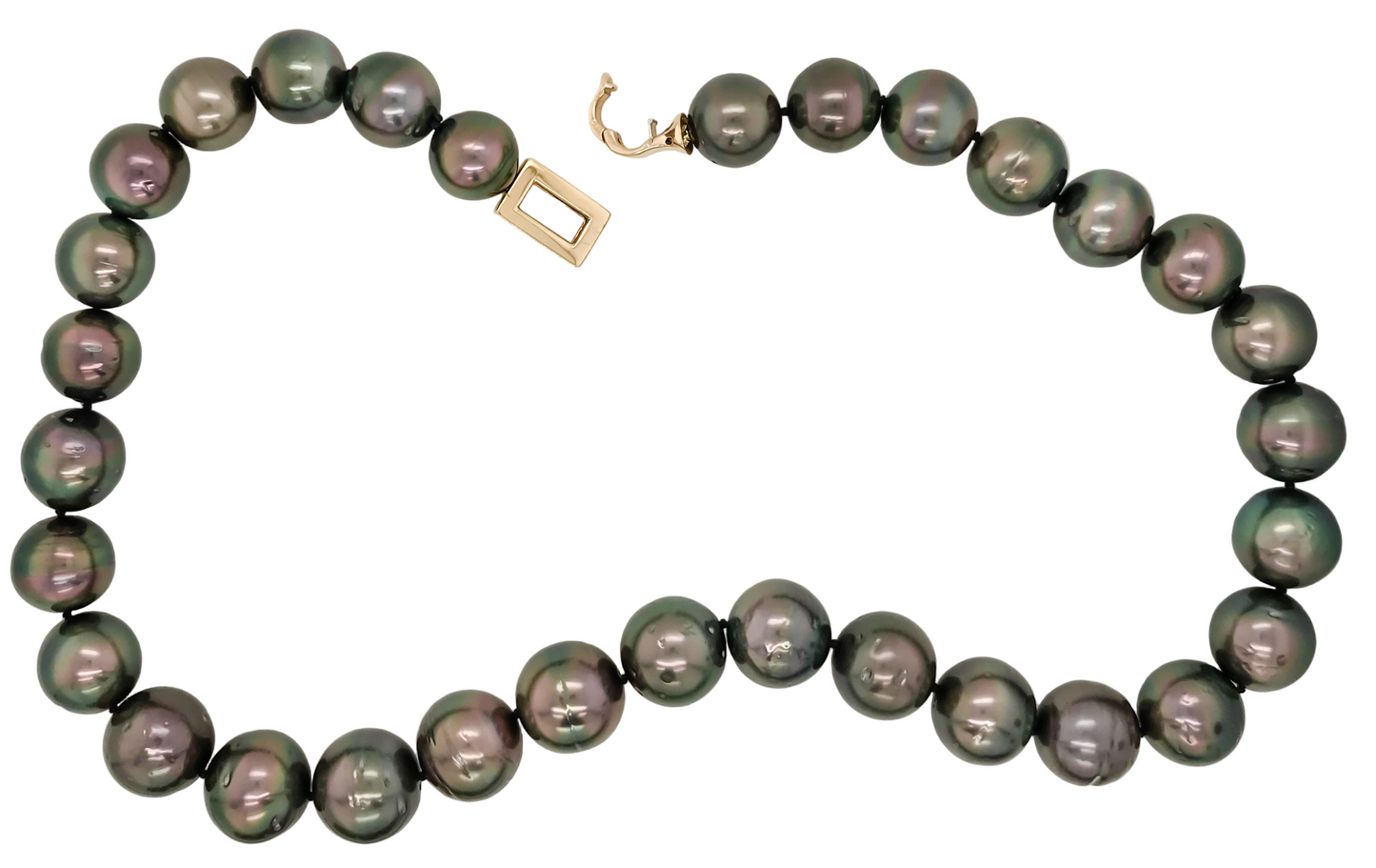 Cherry Tahitian Pearl Necklace 12-14mm 18" 14K Gold