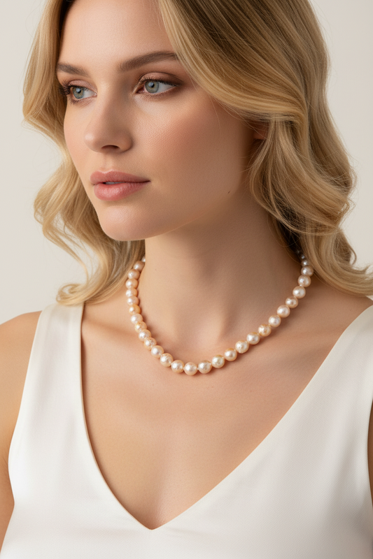 Rainbow Baroque Freshwater Pearl Necklace – Sterling Silver