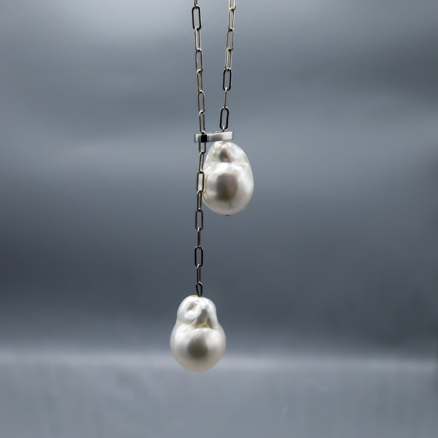 Australian South Sea Cultured Pearl Lariat Necklace – Baroque Shape, 14K Gold