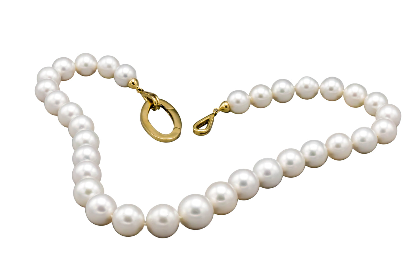 12-14.8mm Australian South Sea Pearl Strand Necklace – 21 Inches 14K Gold