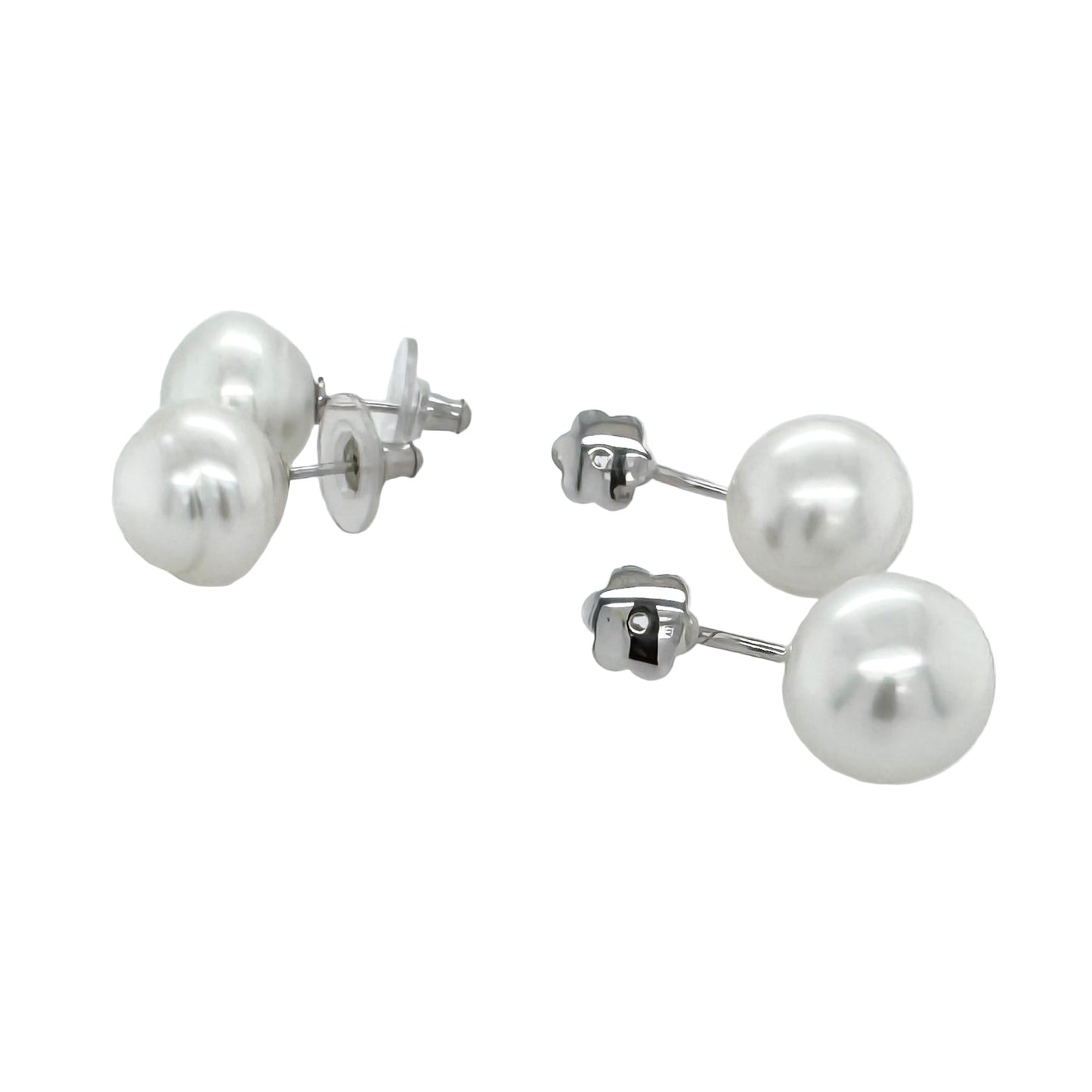 South Sea baroque pearl studs with interchangeable jacket detail