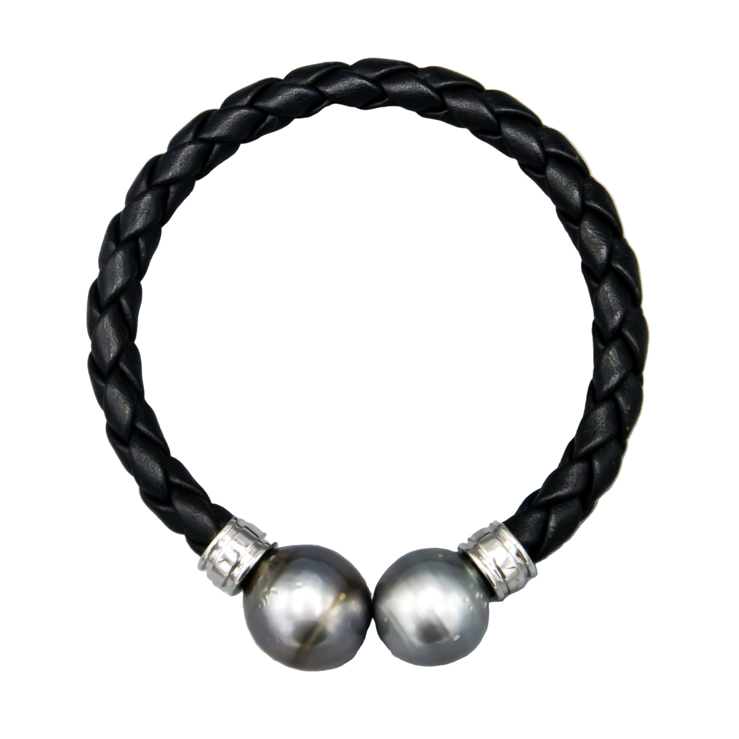 Baroque Tahitian Pearl Leather Bracelet - Sterling Silver