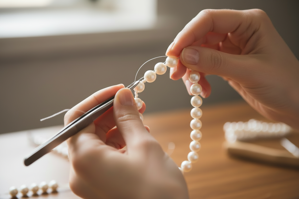Hand-knotted pearls