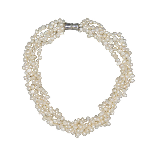 White 5-Strand Freshwater Pearl Necklace 18.5 inch – Holly Zhang Pearl Gallery
