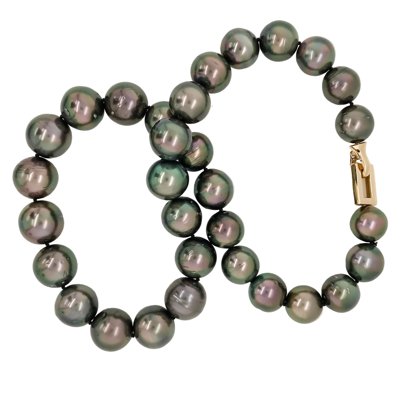 Cherry Tahitian Pearl Necklace 12-14mm 18" 14K Gold
