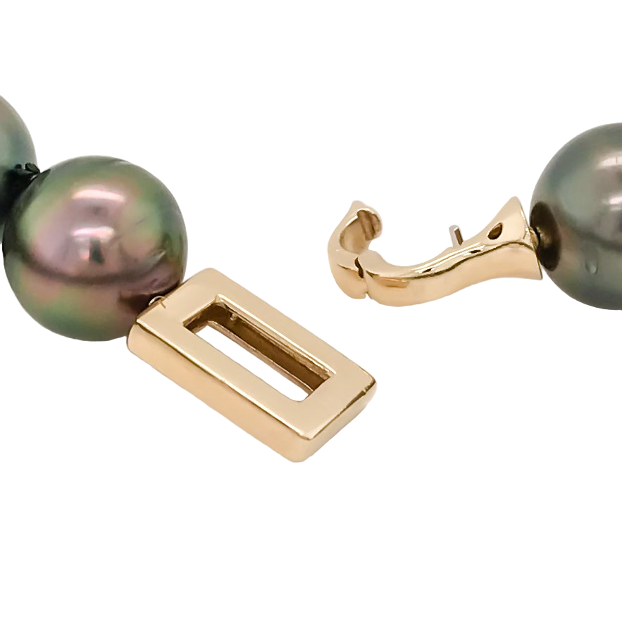 Cherry Tahitian Pearl Necklace 12-14mm 18" 14K Gold