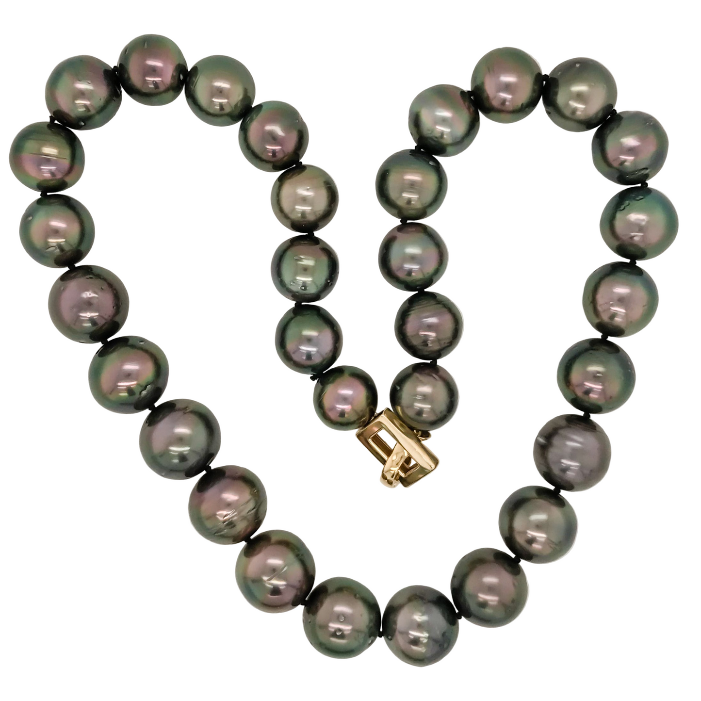 Cherry Tahitian Pearl Necklace 12-14mm 18" 14K Gold