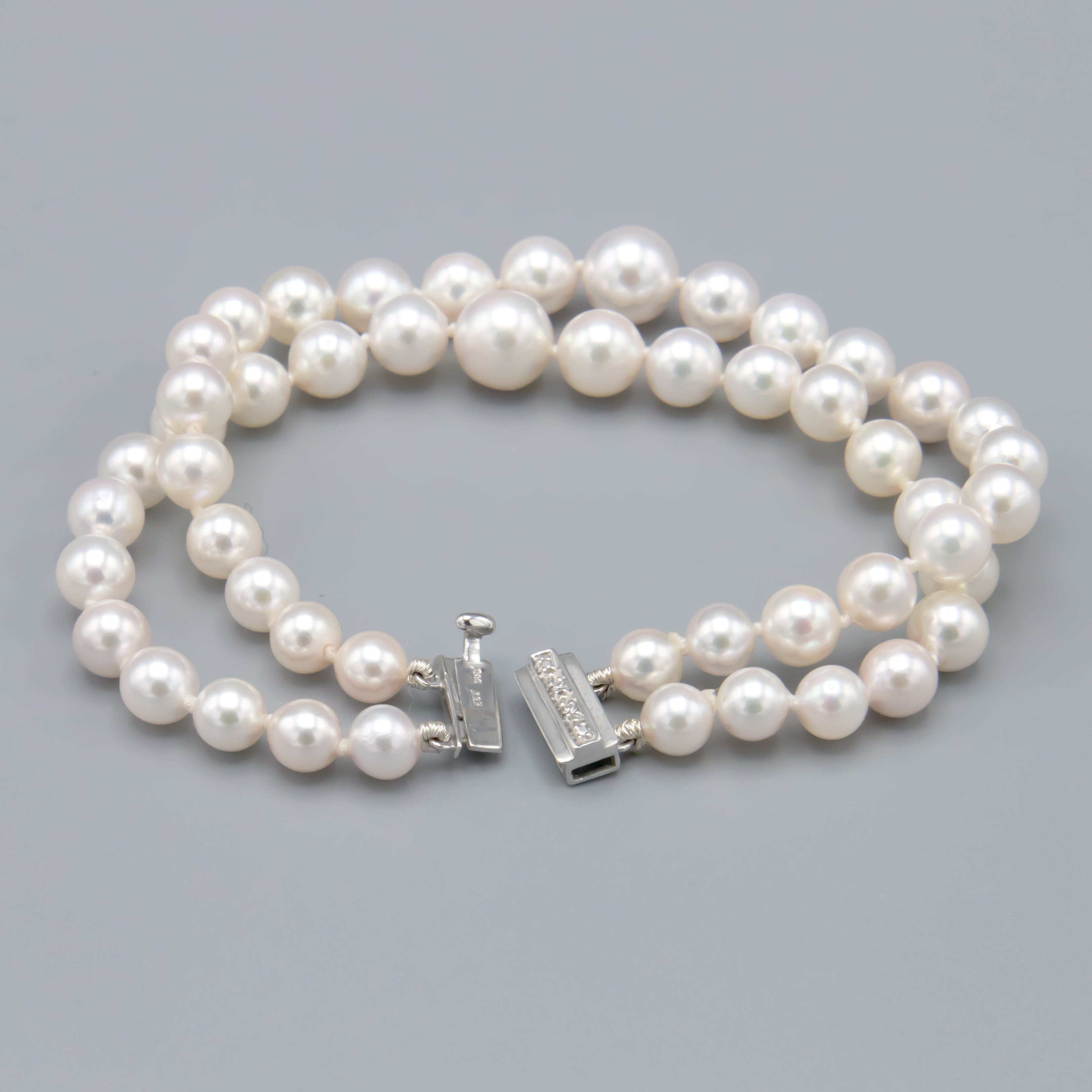Akoya Pearl Bracelet 14K Gold Diamond Clasp | Holly Zhang – Holly