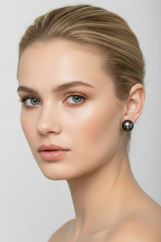 Baroque Tahitian Pearl Stud Earrings in 14K Gold