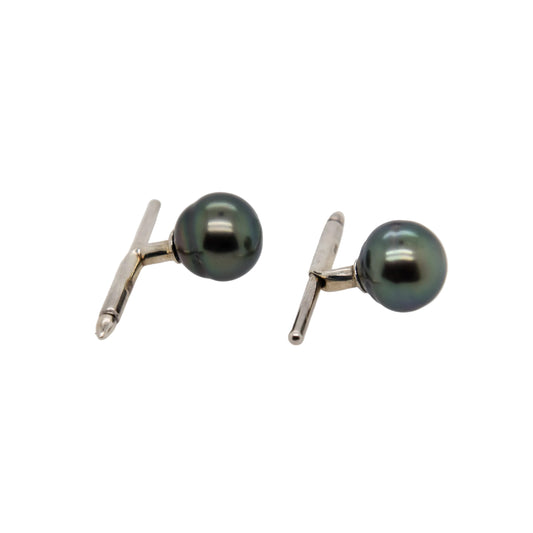 Tahitian Pearl Cufflinks Sterling Silver 9-10mm – Holly Zhang Pearl Gallery