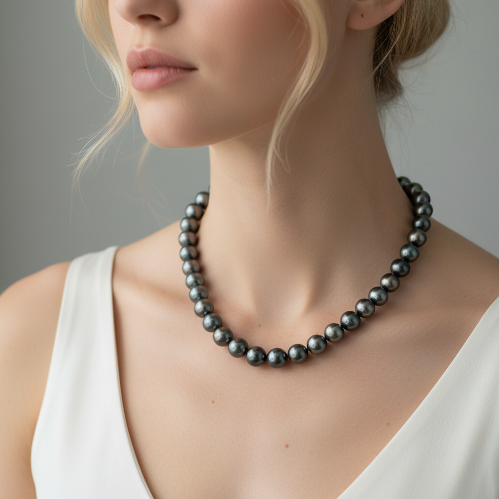 Tahitian Pearl 18-inch Necklace with 18K White Gold Clasp