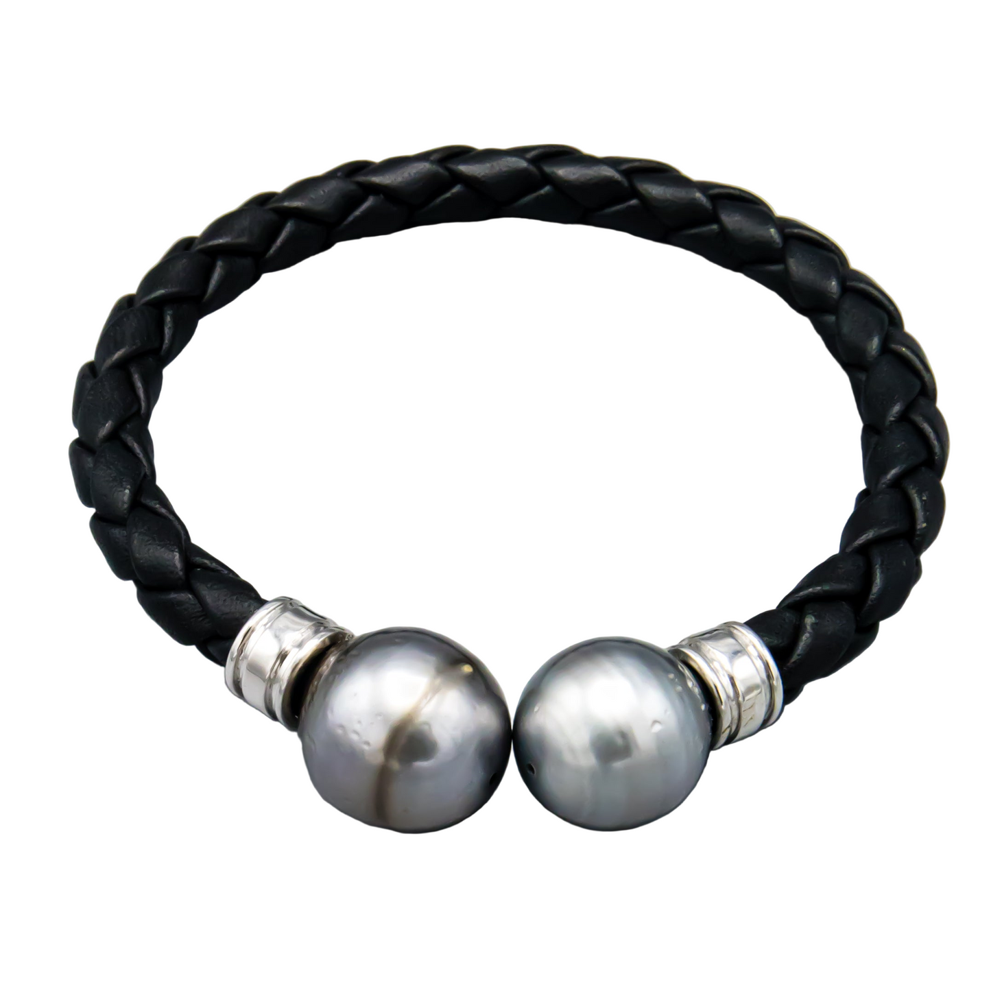 Baroque Tahitian Pearl Leather Bracelet - Sterling Silver