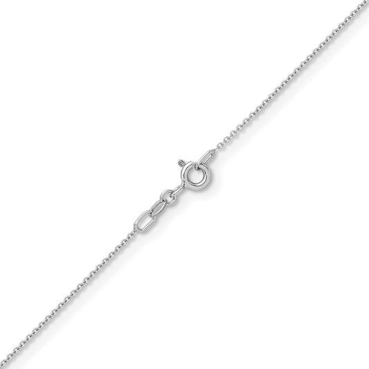 18K White Gold Rhodium-plated 1.1mm 20-Inch Cable Chain