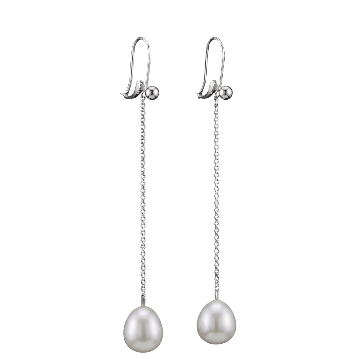 Freshwater Pearl Drop Earrings 10mm Sterling Silver Leverback – Holly Zhang Pearl Gallery