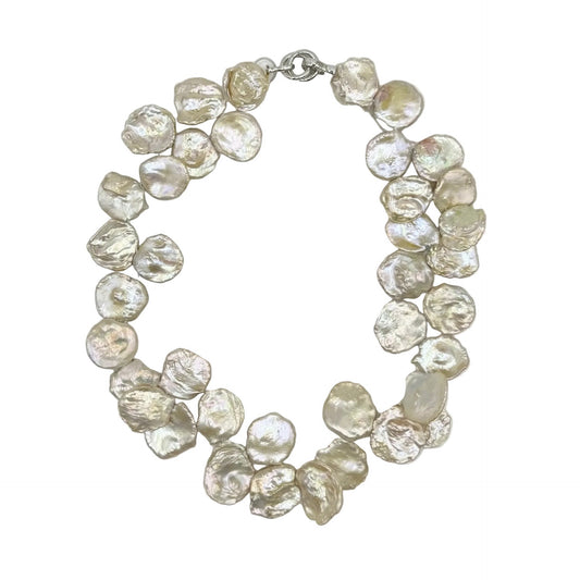 18-inch keshi freshwater pearl necklace with sterling silver clasp, Holly Zhang