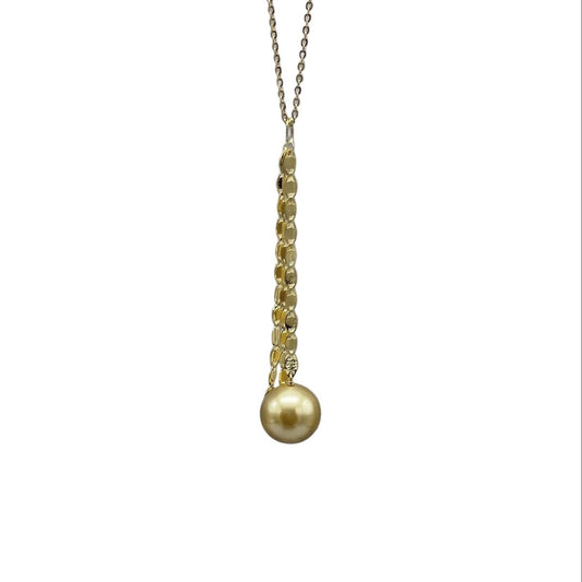 18" Golden South Sea Pearl Necklace, 14K Gold