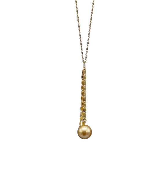 18-inch Golden South Sea Pearl Necklace, 14K Gold