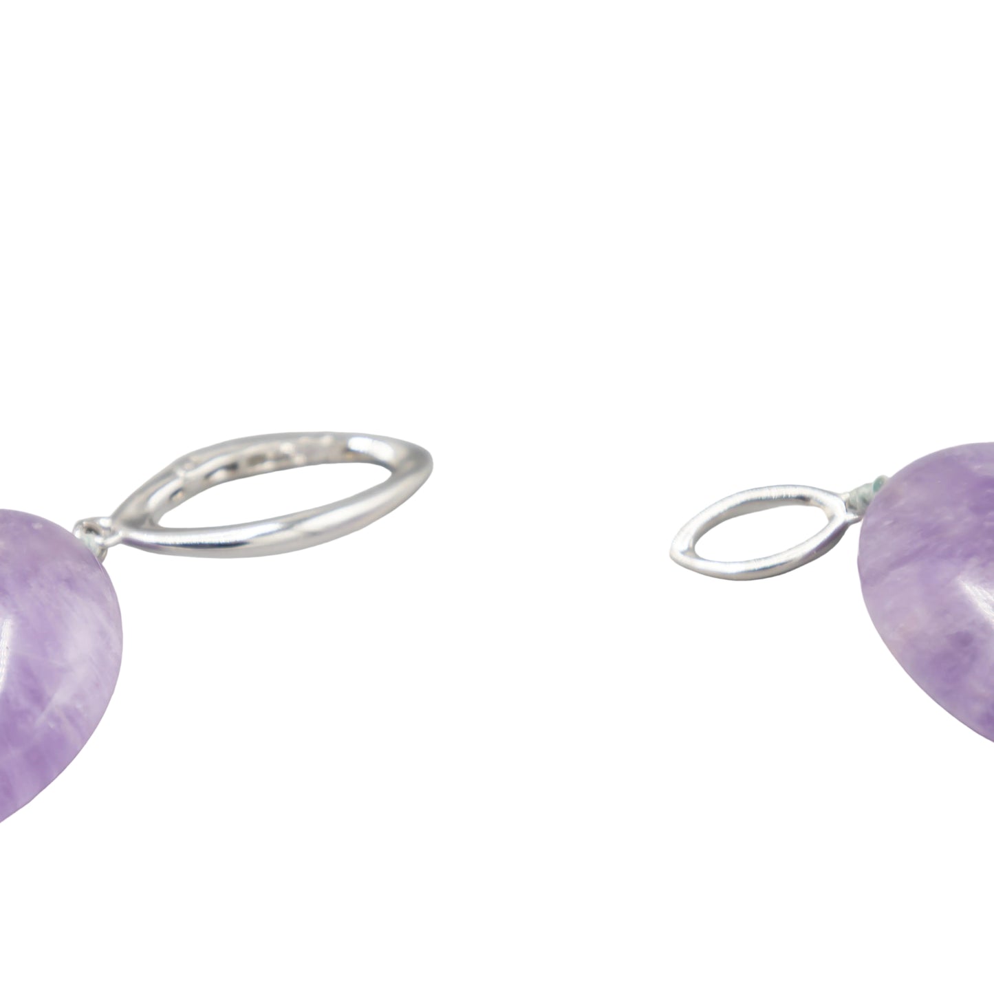 Sterling silver spring clasp open detail amethyst strand necklace secure closure
