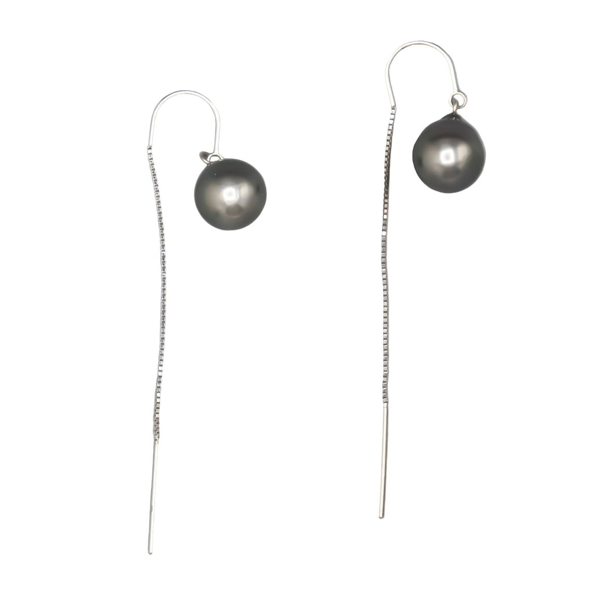 Tahitian Pearl Teardrop Threader Earrings