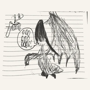 The original drawing for the angel pendant