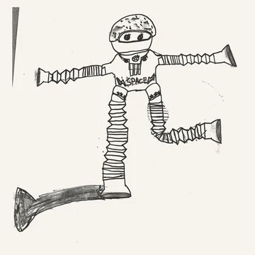 The original drawing for the astronaut pendant