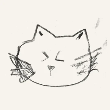The original drawing for the cat face pendant
