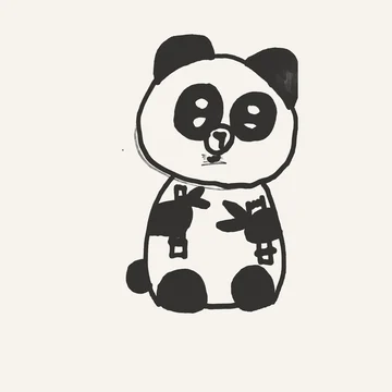 The original drawing for the panda pendant